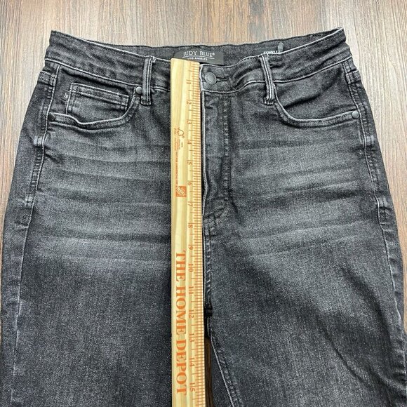 Judy Blue Jeans Womens 13/31 Black Skinny Fit High Rise Dark Wash Stretch - Picture 10 of 12